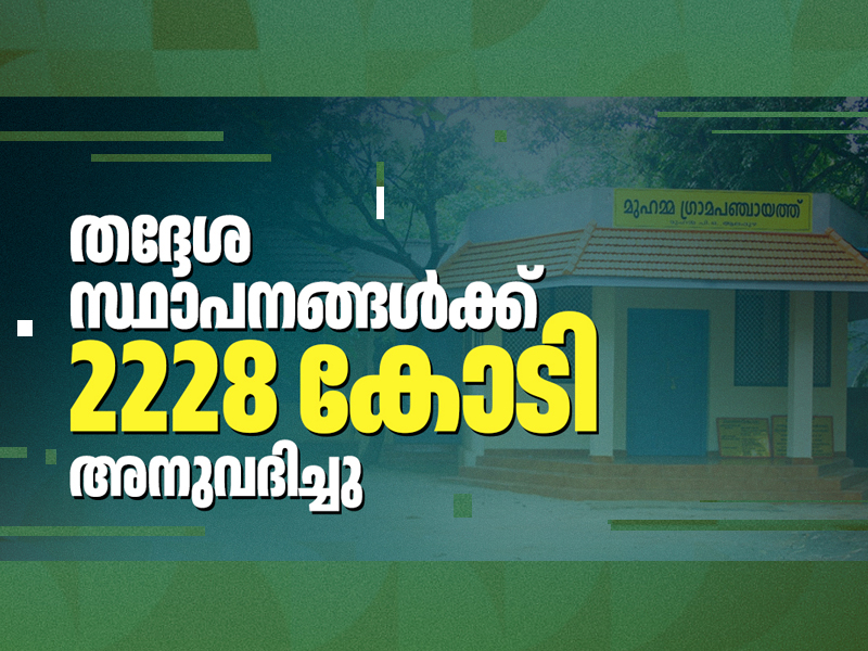 Rs 2228 crore allocated to local self-government bodies